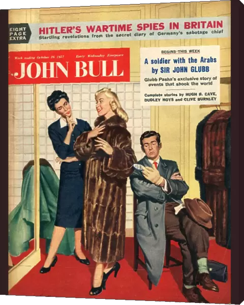 John Bull 1957 1950s UK womens fur coats saleswoman shop assistants husbands shopping