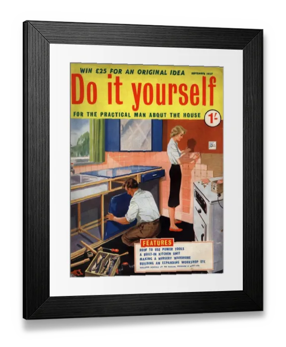 Framed Print : Do It Yourself 1950s UK diy kitchens magazines do it yourself interiors Framed Print : Do It Yourself 1950s UK diy kitchens magazines do it yourself interiors