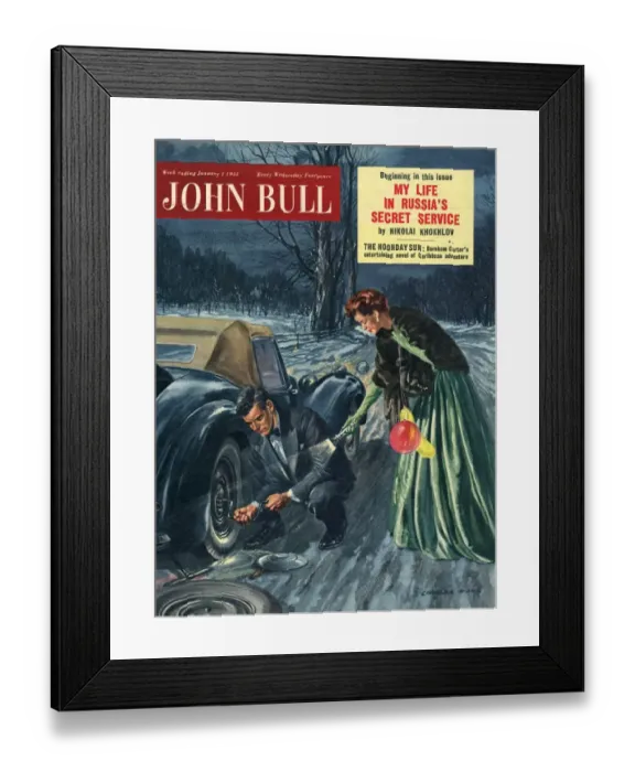 Framed Print : John Bull 1955 1950s UK motoring flat tyre magazines disasters cars Framed Print : John Bull 1955 1950s UK motoring flat tyre magazines disasters cars