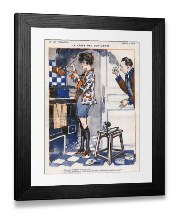 Framed Print : La Vie Parisienne 1919 1910s France Georges Pavis Illustrations cooking disasters Framed Print : La Vie Parisienne 1919 1910s France Georges Pavis Illustrations cooking disasters