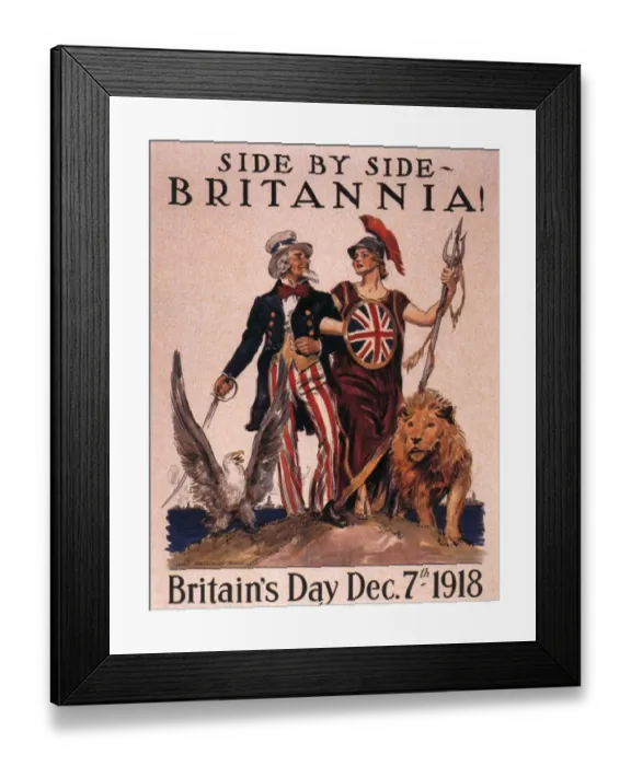 Framed Print : 1918 1910s USA uncle sam WW1 lions patriotism empire Framed Print : 1918 1910s USA uncle sam WW1 lions patriotism empire