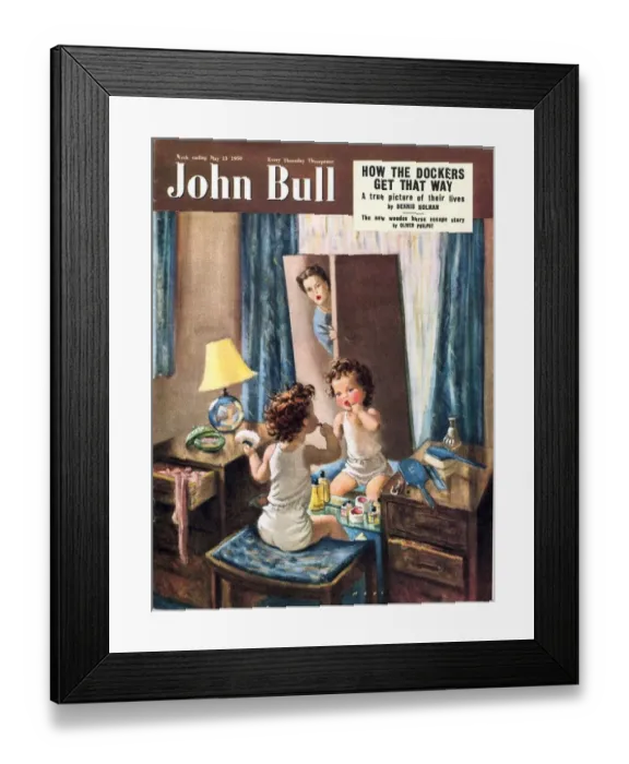 Framed Print : John Bull 1950s UK make-up makeup disasters problems angry cosmetics magazines Framed Print : John Bull 1950s UK make-up makeup disasters problems angry cosmetics magazines