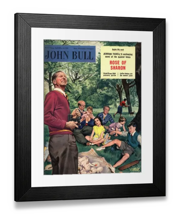 Framed Print : John Bull 1955 1950s UK picnics magazines family Framed Print : John Bull 1955 1950s UK picnics magazines family