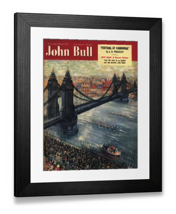 Framed Print : John Bull 1950s UK thames bridges tower bridge london magazines Framed Print : John Bull 1950s UK thames bridges tower bridge london magazines
