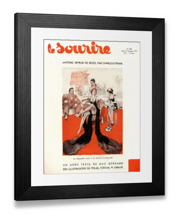 Framed Print : Le Sourire 1933 1930s France glamour beauty salons hairdressers manicurists erotica