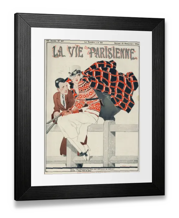 Framed Print : La Vie Parisienne 1924 1920s France Rene Vincent magazines guns shooting hunting
