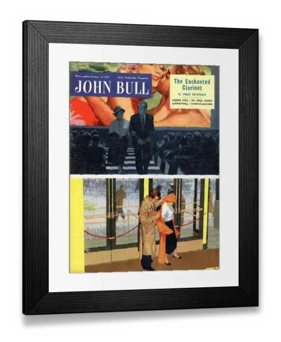 Framed Print : John Bull 1950s UK at the films cinema movies magazines