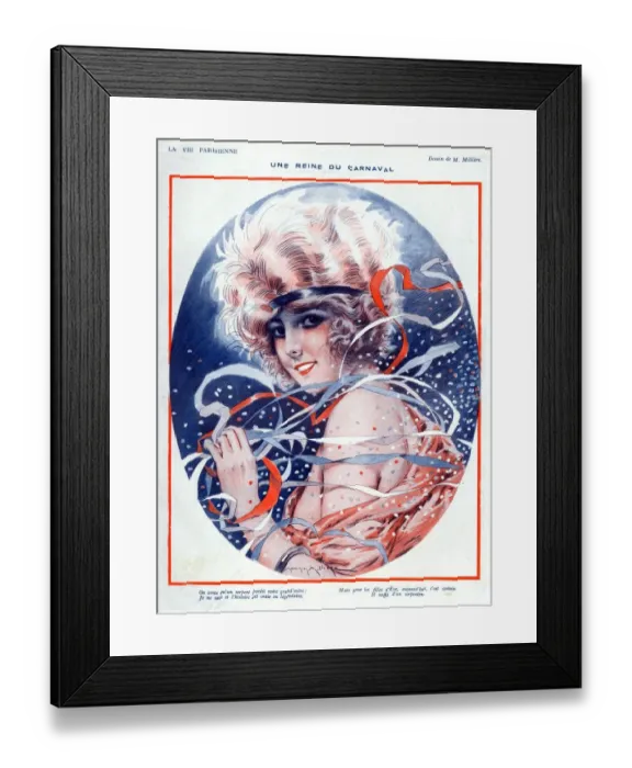 Framed Print : La Vie Parisienne 1923 1920s France Maurice Milliere illustrations womens portraits Framed Print : La Vie Parisienne 1923 1920s France Maurice Milliere illustrations womens portraits