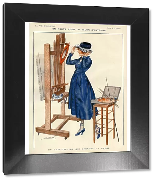 La Vie Parisienne 1919 1900s France Leo Fontan illustrations womens hats mirrors easels