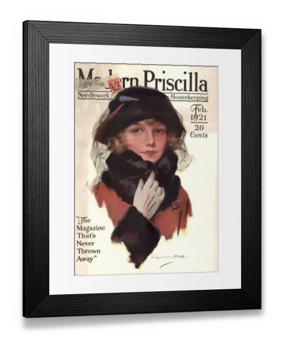 Framed Print : Modern Priscilla 1921 1920s USA ladies portraits magazines women fur Framed Print : Modern Priscilla 1921 1920s USA ladies portraits magazines women fur