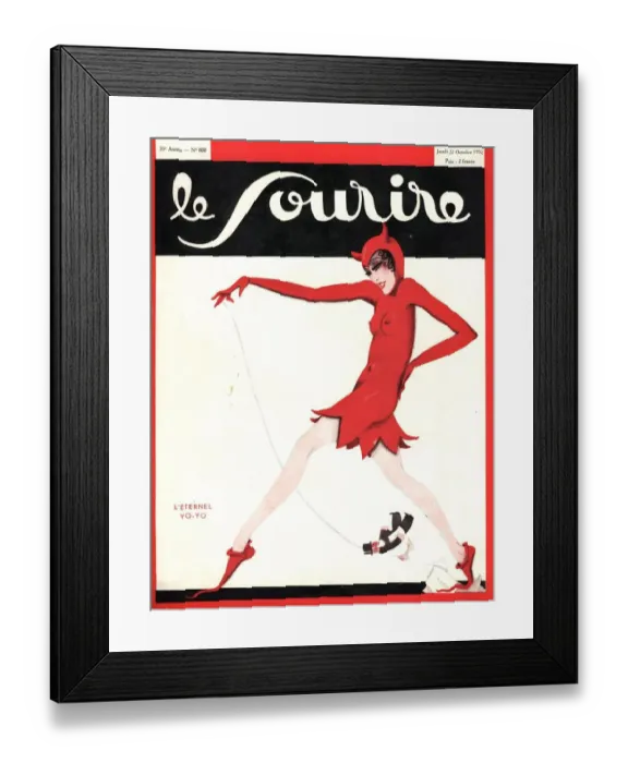 Framed Print : Le Sourire 1930s France glamour erotica the devil sexism discrimination magazines