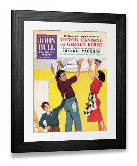 Framed Print : John Bull 1959 1950s UK decorating diy magazines do it yourself family