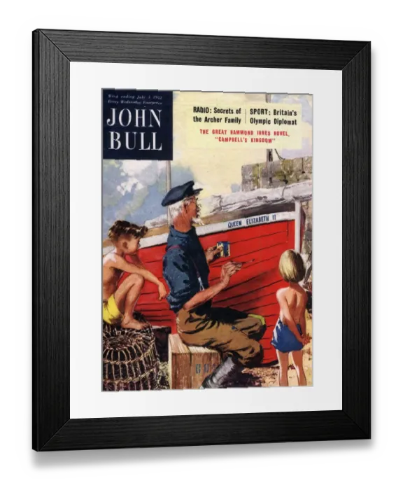 Framed Print : John Bull 1950s UK nautical fishing boats magazines Framed Print : John Bull 1950s UK nautical fishing boats magazines