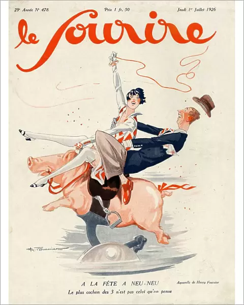 Le Sourire 1926 1920s France magazines pigs fairs fairgrounds rides illustrations