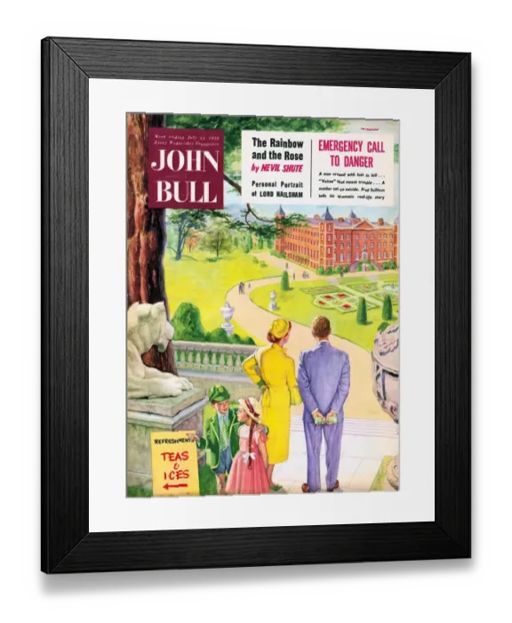 Framed Print : John Bull 1958 1950s UK holidays stately homes magazines Framed Print : John Bull 1958 1950s UK holidays stately homes magazines