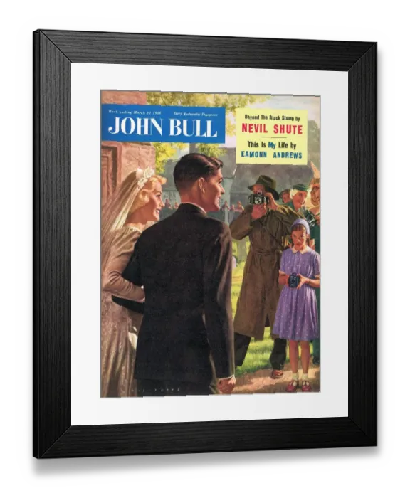 Framed Print : John Bull 1950s UK marriages weddings brides bridegrooms photography magazines