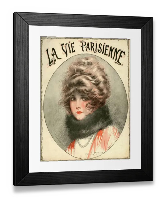 Framed Print : La Vie Parisienne 1910s France Maurice Milliere illustrations magazines womens portraits Framed Print : La Vie Parisienne 1910s France Maurice Milliere illustrations magazines womens portraits