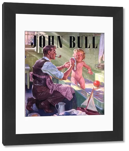 John Bull 1947 1940s UK babies baths fathers pipes smoking decor bathrooms magazines