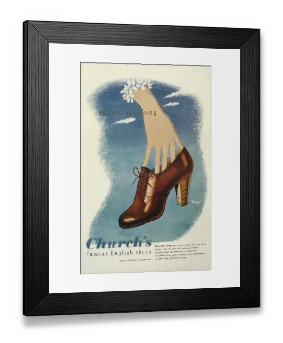 Framed Print : Churchs 1950s UK womens shoes Churchs Framed Print : Churchs 1950s UK womens shoes Churchs
