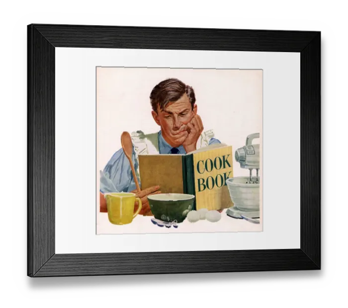 Framed Print : Jello 1950s USA cooking recipes cookery books jell-o jelly househusbands man men Framed Print : Jello 1950s USA cooking recipes cookery books jell-o jelly househusbands man men