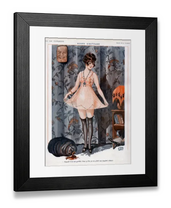 Framed Print : La Vie Parisienne 1919 1910s France Georges Leonnec illustrations womens slips underwear Framed Print : La Vie Parisienne 1919 1910s France Georges Leonnec illustrations womens slips underwear