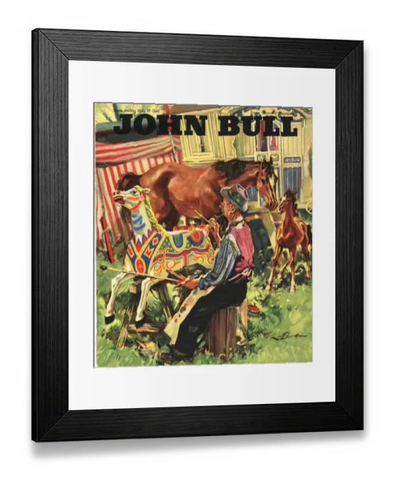Framed Print : John Bull 1950s UK merry-go-rounds horses fairs magazines funfairs Framed Print : John Bull 1950s UK merry-go-rounds horses fairs magazines funfairs