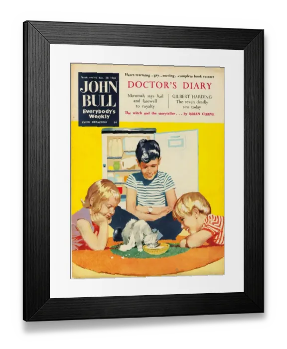 Framed Print : John Bull 1950s UK cats magazines pets Framed Print : John Bull 1950s UK cats magazines pets