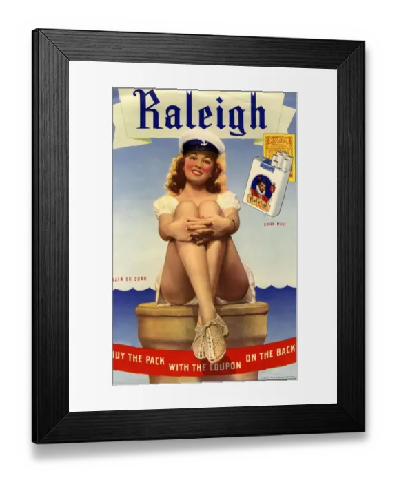 Framed Print : Raleigh 1930s USA glamour cigarettes smoking Framed Print : Raleigh 1930s USA glamour cigarettes smoking