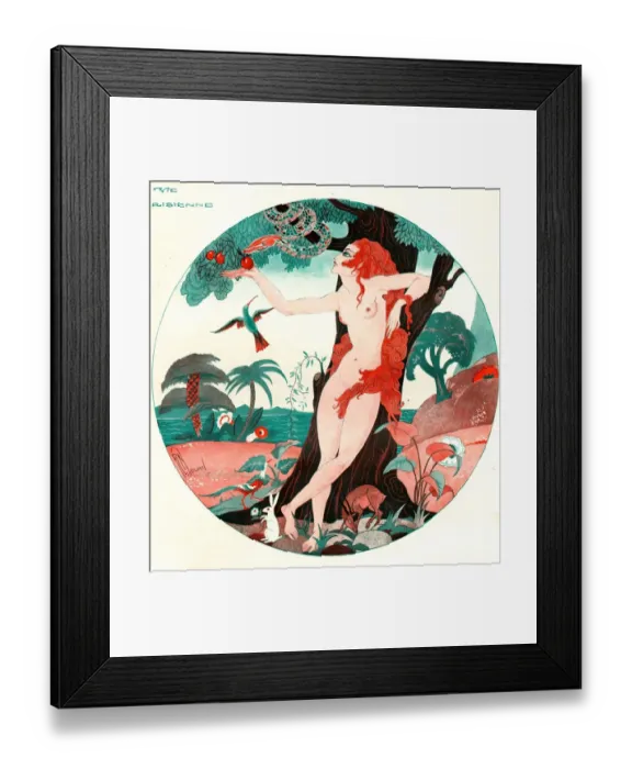 Framed Print : La Vie Parisienne 1920s France cc edam and eve the garden of eden temptation illustrations Framed Print : La Vie Parisienne 1920s France cc edam and eve the garden of eden temptation illustrations