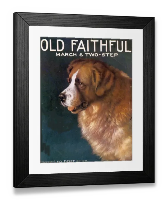Framed Print : 1910s USA old faithful dogs Framed Print : 1910s USA old faithful dogs
