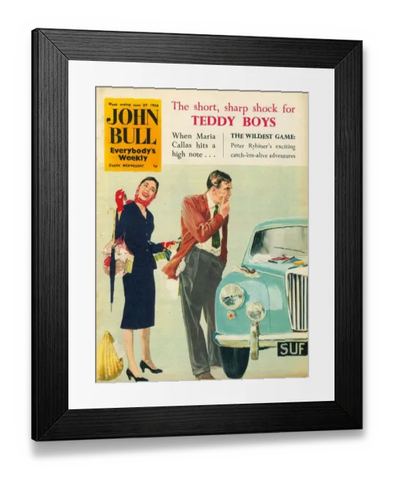 Framed Print : John Bull 1950s UK lost keys losing your memory magazines cars Framed Print : John Bull 1950s UK lost keys losing your memory magazines cars