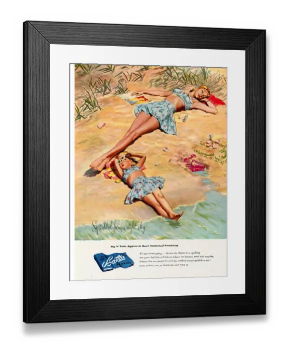 Framed Print : 1950s USA holidays cole swimwear swim suits swimming costumes beaches seaside seaside sun mothers Framed Print : 1950s USA holidays cole swimwear swim suits swimming costumes beaches seaside seaside sun mothers