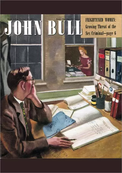 John Bull 1947 1940s UK love office situations secretaries secretary magazines