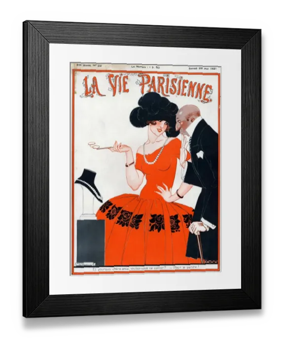 Framed Print : 1920s France La Vie Parisienne Magazine Cover Framed Print : 1920s France La Vie Parisienne Magazine Cover