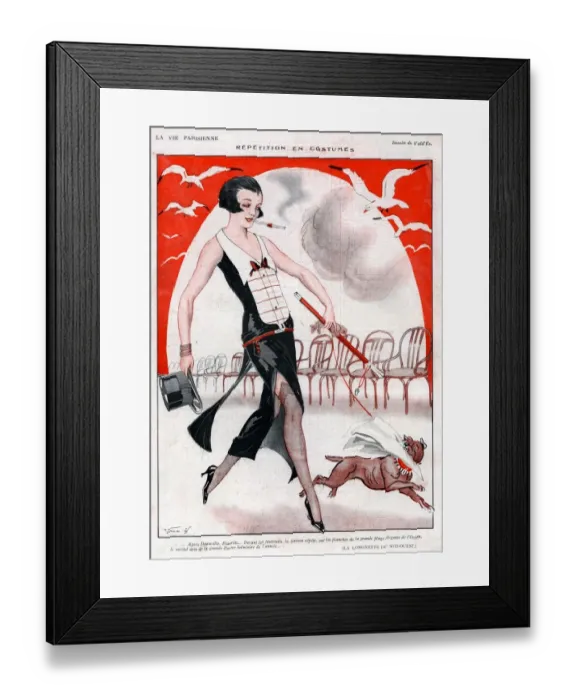 Framed Print : La Vie Parisienne 1920s France Valdes illustrations erotica women woman dogs cabaret Framed Print : La Vie Parisienne 1920s France Valdes illustrations erotica women woman dogs cabaret