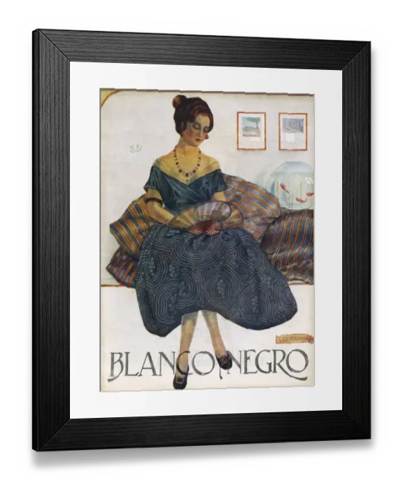 Framed Print : Blanco y Negro 1923 1920s Spain cc womens fans dresses relaxing magazines Framed Print : Blanco y Negro 1923 1920s Spain cc womens fans dresses relaxing magazines