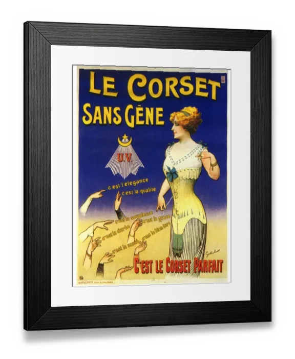 Framed Print : 1890s France womens underwear corsets Framed Print : 1890s France womens underwear corsets