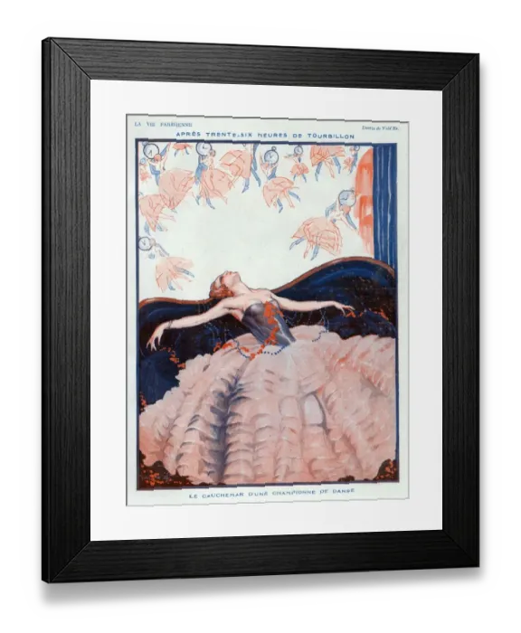 Framed Print : La Vie Parisienne 1923 1920s France Valdes illustrations womens dresses dreaming