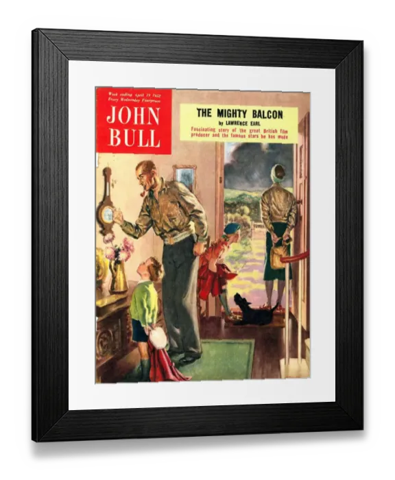 Framed Print : John Bull 1950s UK holidays walking rambling hiking magazines hikers family