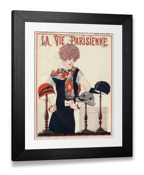 Framed Print : La Vie Parisienne 1924 1920s France Rene Vincent magazines hats womens shopping Framed Print : La Vie Parisienne 1924 1920s France Rene Vincent magazines hats womens shopping