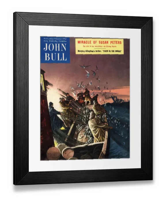 Framed Print : John Bull 1950s UK nautical fish fishing fisherman magazines Warning - small image size Framed Print : John Bull 1950s UK nautical fish fishing fisherman magazines Warning - small image size