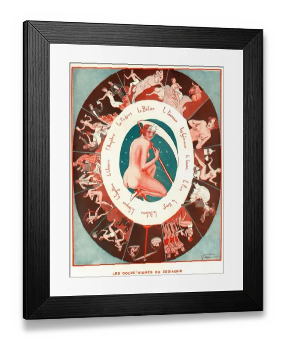 Framed Print : Le Sourire 1930s France signs of the zodiac le sourire erotica magazines Framed Print : Le Sourire 1930s France signs of the zodiac le sourire erotica magazines
