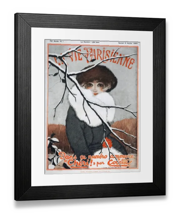 Framed Print : La Vie Parisienne 1920 1920s France cc womens coats hats furs portraits magazines