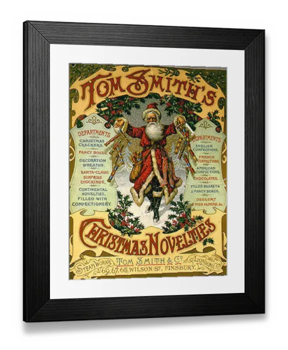 Framed Print : Tom Smiths 1900s UK mcitnt crackers novelties father Santa Smiths