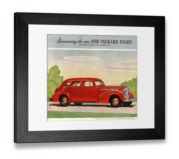 Framed Print : 1938 1930s USA packard eight cars Framed Print : 1938 1930s USA packard eight cars