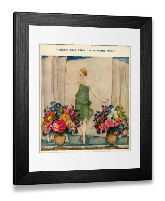 Framed Print : Fashion and Flowers 1925 1920s UK Ernest H Shepard womens Framed Print : Fashion and Flowers 1925 1920s UK Ernest H Shepard womens