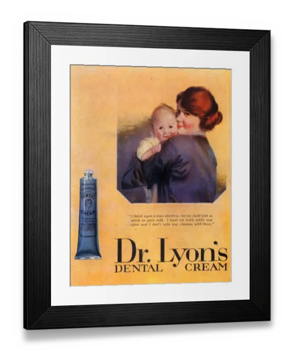 Framed Print : 1900s UK babies doctors lyons toothpaste baby Framed Print : 1900s UK babies doctors lyons toothpaste baby