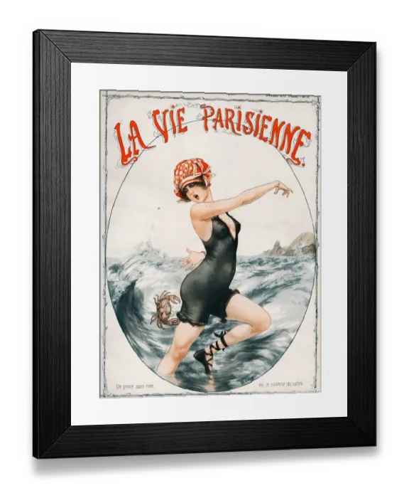 Framed Print : La Vie Parisienne 1919 1910s France Cheri Herouard magazines seaside holidays womens Framed Print : La Vie Parisienne 1919 1910s France Cheri Herouard magazines seaside holidays womens