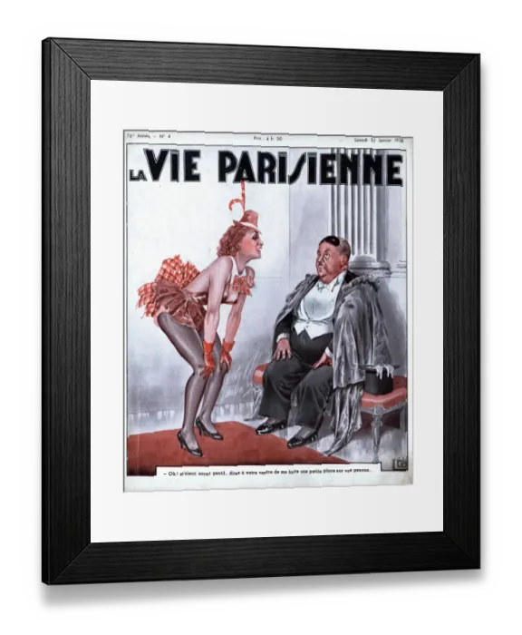 Framed Print : La Vie Parisienne 1938 1930s France magazines couples erotica mens evening-dress Framed Print : La Vie Parisienne 1938 1930s France magazines couples erotica mens evening-dress