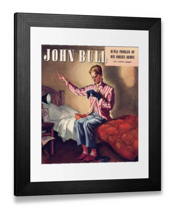 Framed Print : John Bull 1947 1940s UK darning socks hosiery Framed Print : John Bull 1947 1940s UK darning socks hosiery